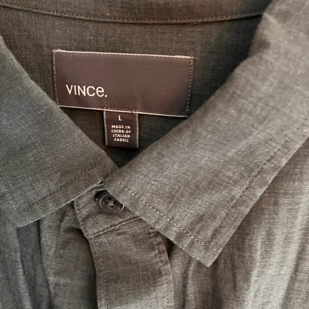 Vince Charcoal Button-Up Shirt
